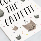 "Catfetti" - Single Greeting Cards in Tawny by Olivia Raufman - Close-Up
