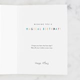 "Magic Narwhal" - Single Greeting Cards in Navy by Marina Onoprienko - Customizable Interior Example