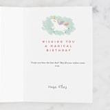 "Magic cake" - Single Greeting Cards in Sky by Helen Halik - Customizable Interior Example