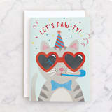 "Coolest Cat" - Single Greeting Cards in Sky by Shirley Lin Schneider - Front
