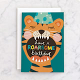 "Wild Birthday" - Single Greeting Cards in Honey by Juliana Zimmermann - Front