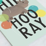 "Hip HIPPO Hooray!" - Single Greeting Cards in Mint by Itsy Belle Studio - Close-Up