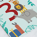 "Look who is 3" - Single Greeting Cards in Sky by Teju Reval - Close-Up