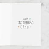 "Born 2 Rule" - Single Greeting Cards in Sky by Teju Reval - Interior