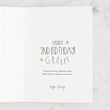 "Born 2 Rule" - Single Greeting Cards in Sky by Teju Reval - Customizable Interior Example