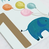 "First Ever Birthday" - Single Greeting Cards in Sky by Teju Reval - Close-Up