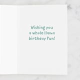 "llama presents" - Single Greeting Cards in Mint by peetie design - Interior