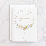 "Confetti Balloon" - Single Greeting Cards in Colorful by Faith Dorn - Front