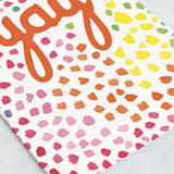 "Yay Celebrate" - Single Greeting Cards in Rainbow by Janet Hirata Stall - Close-Up