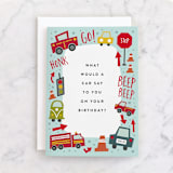 "Wheelie Great" - Single Greeting Cards in Aqua by Amy Payne - Front