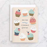 "Rainbow Sprinkles" - Single Greeting Cards in Cupcake by peetie design - Front