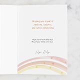"Unicorn Sky" - Single Greeting Cards in Blush by Starry Lane Studio - Customizable Interior Example