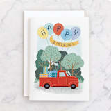 "Truck Load Birthday" - Single Greeting Cards in Crimson by Paper Sun Studio - Front