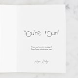 "Dinosaur" - Single Greeting Cards in Cobalt by Farinaz Vaseghi - Customizable Interior Example