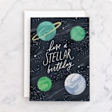 "Stellar" - Single Greeting Cards in Midnight by Everett Paper Goods - Front