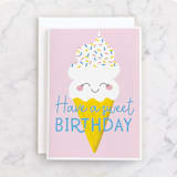 "Sprinkles on top" - Single Greeting Cards in Blush by Annie Holmquist - Front