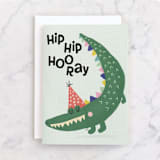 "Party Croc" - Single Greeting Cards in Forest by Vera Lim - Front