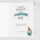 "Three Rex" - Single Greeting Cards in Glacier by Corie Page - Customizable Interior Example