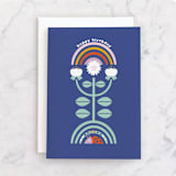 "Little Garden" - Single Greeting Cards in Berry by Corinne Malesic - Front
