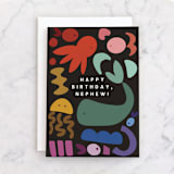 "Underwater Shapes" - Single Greeting Cards in Slate by Morgan Kendall - Front