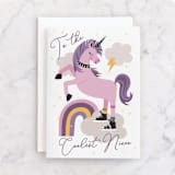 "Punkicorn" - Single Greeting Cards in Poppy by Katie Zimpel - Front