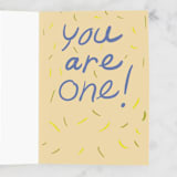 "One!" - Single Greeting Cards in Dandelion by Courtney Knight - Interior