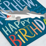 "Jawsome Nephew" - Single Greeting Cards in Ocean by Alethea and Ruth - Close-Up