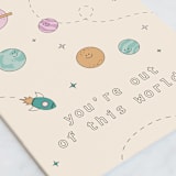 "Out of this World" - Single Greeting Cards in Cream by Olivia Goree - Close-Up