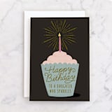 "birthday sparkles" - Single Greeting Cards in Granite by Karidy Walker - Front