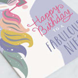 "fabulous unicorn" - Single Greeting Cards in Lavender by Karidy Walker - Close-Up