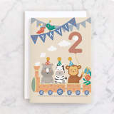 "Choo Choo" - Single Greeting Cards in Sun by Christy Hy Lee - Front