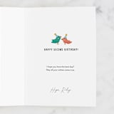 "Choo Choo" - Single Greeting Cards in Sun by Christy Hy Lee - Customizable Interior Example