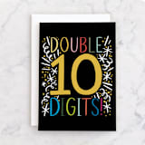 "Double Digits" - Single Greeting Cards in Midnight by Alethea and Ruth - Front