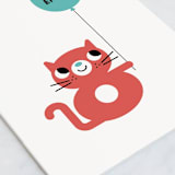 "Happy Eight" - Single Greeting Cards in Teal by mo kelley - Close-Up