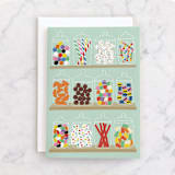 "Candy Shop" - Single Greeting Cards in Mint by Nadia Hassan - Front