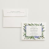"Hydrangea Frame" - Wedding Invitations in Periwinkle by Susan Moyal - Invitation with Envelope