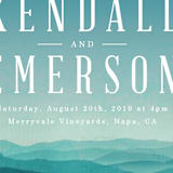 "Misty Mountain Range" - Wedding Invitations in Sky by Kelly Schmidt - Detail