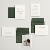 "Chic Script" - Wedding Invitations in Garden by Kelly Schmidt - Invitation Suite