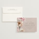 "Chalk Floral" - Wedding Invitations in Dove by Olivia Kanaley Inman - Invitation with Envelope