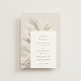 "Pampas & Palms" - Wedding Invitations in Ash by Kaydi Bishop - Front