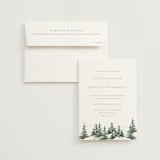 "On the Slopes" - Wedding Invitations in Fog by Mere Paper - Invitation with Envelope