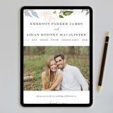 "Peony Floral Frame" - Wedding Invitations in Cornflower by Alethea and Ruth - FREE Wedding Website