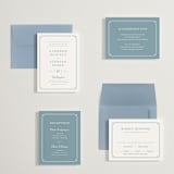 "Fleur Corner" - Wedding Invitations in French Blue by Carolyn MacLaren - Invitation Suite
