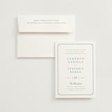 "Fleur Corner" - Wedding Invitations in French Blue by Carolyn MacLaren - Invitation with Envelope