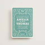 "Fiesta Folk Art" - Wedding Invitations in Lagoon by root beer float - Front