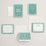"Fiesta Folk Art" - Wedding Invitations in Lagoon by root beer float - Invitation Suite