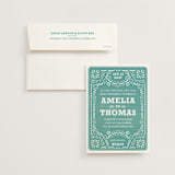 "Fiesta Folk Art" - Wedding Invitations in Lagoon by root beer float - Invitation with Envelope