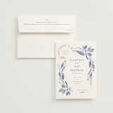 "Cascading Floral" - Wedding Invitations in Lagoon by Corinne Malesic - Invitation with Envelope
