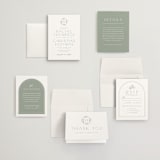 "Simple Crest" - Wedding Invitations in Sage by Kristen Smith - Invitation Suite