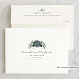 "Echeveria" - Wedding Invitations in Prussian Blue by Susan Moyal - FREE Recipient Addressing